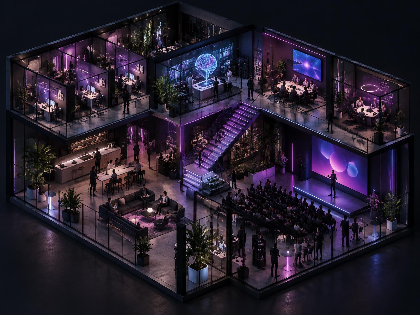 Isometric view of the AI HUB Arnhem floor plan