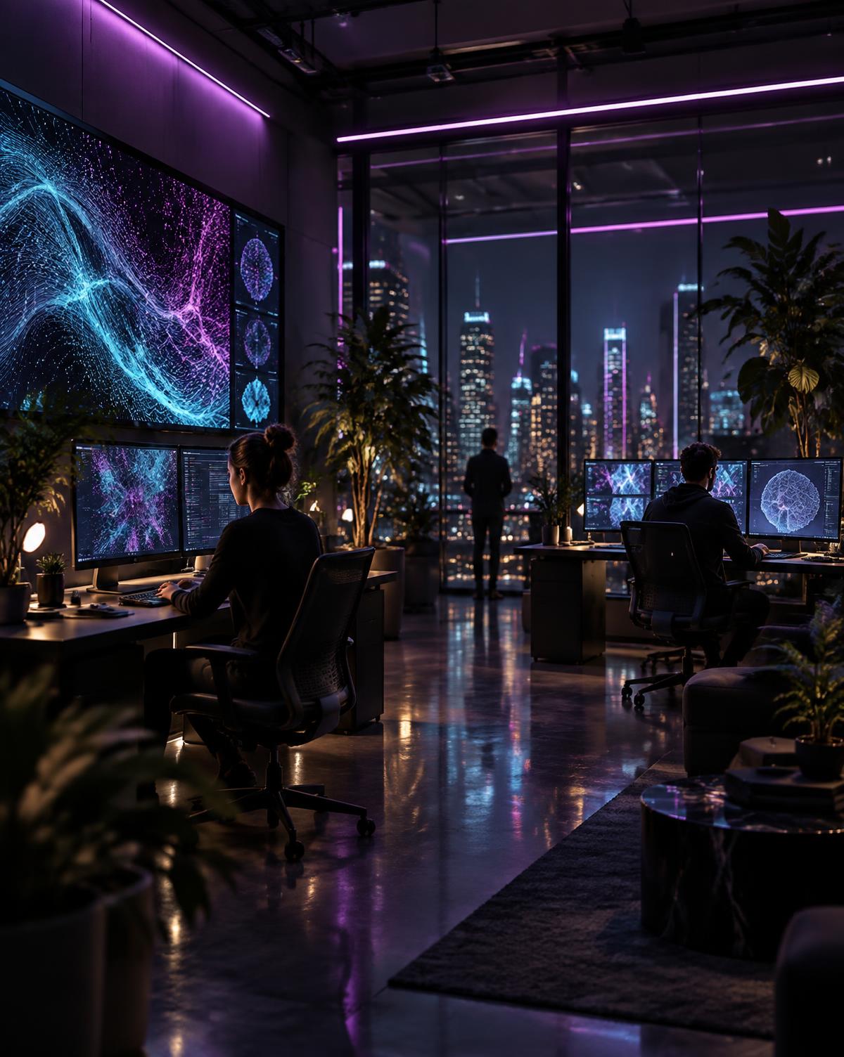 The AI Lab at night